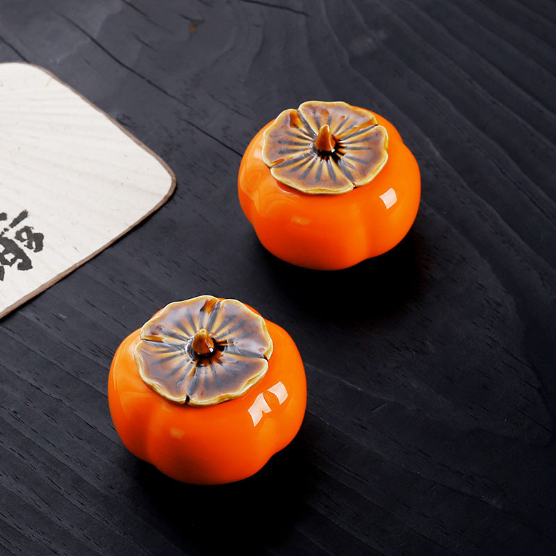 Decorative Ceramic Pumpkin Container