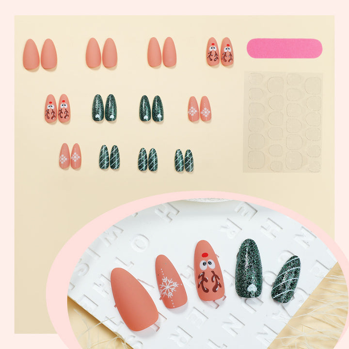 Festive Holiday-Themed Press-On Nails Kalsten