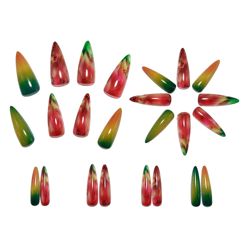 Artificial nails with sparkling crystal and faceted design Kalsten