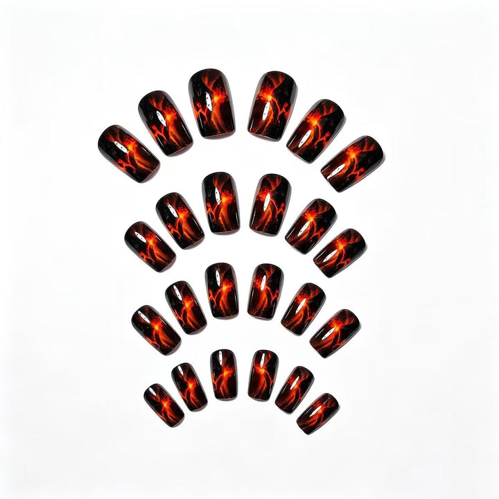 Art nails with volcano motif Kalsten