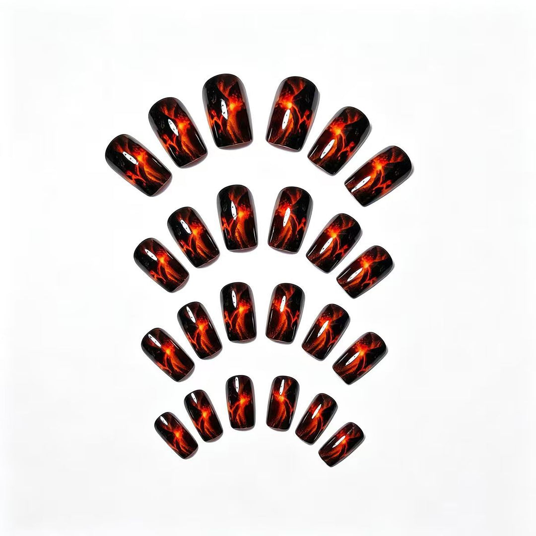 Artistic Volcano-Themed Nail Art Kalsten