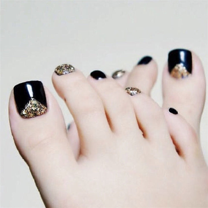 Glamorous Glitter-Enhance Press-On Toenail Set