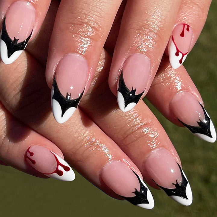 Artistic Press-On Nail Set with Unique Graphic Designs kalsten
