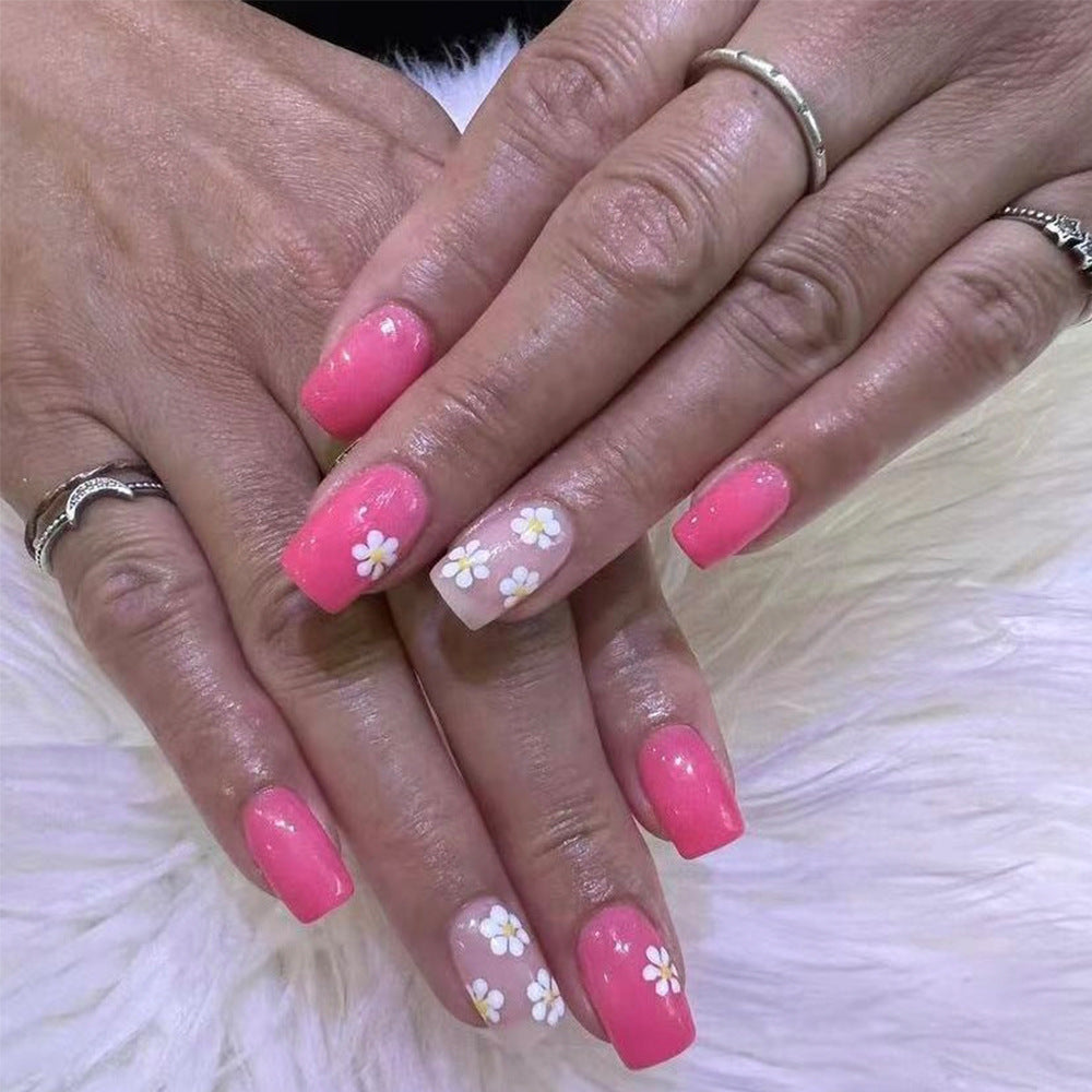 Floral Embellished Gel Nail Art Set Kalsten