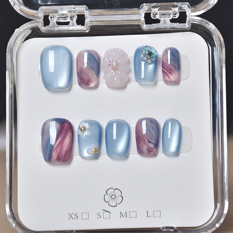 Decorative Floral Press-On Nail Set Kalsten