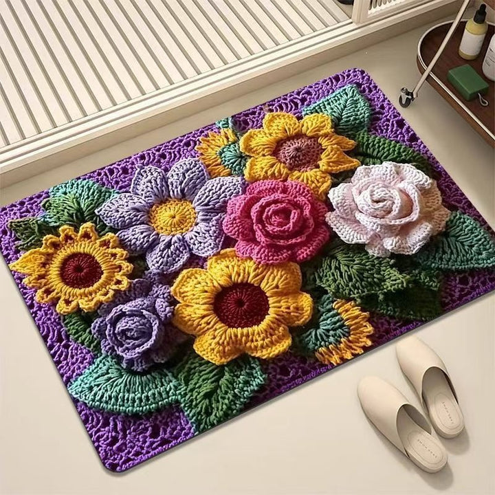 Luxurious Embroidered Floral Area Rug Kalsten