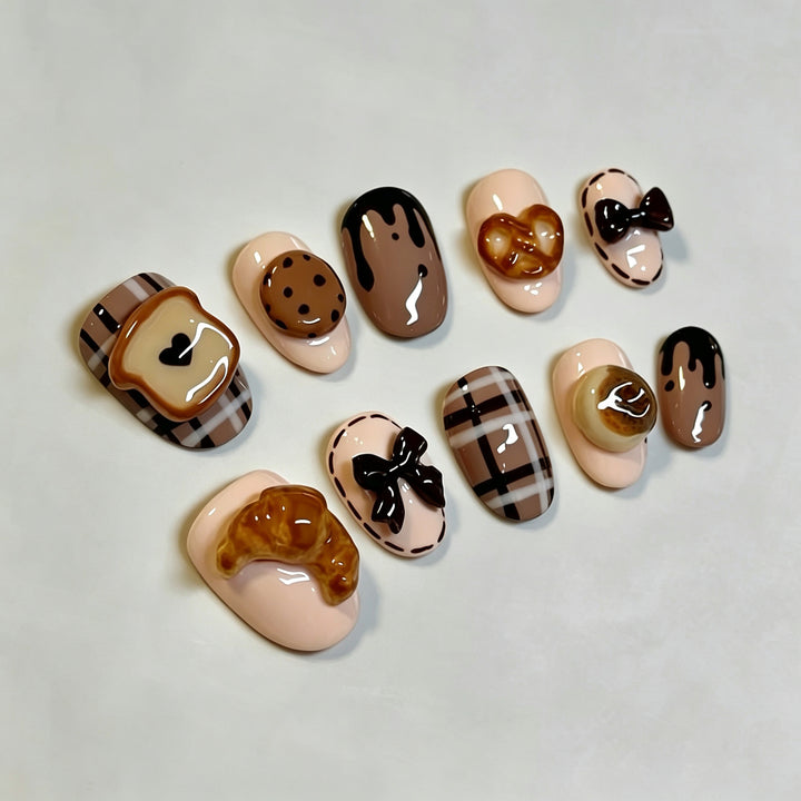 Artistic Gourmet Food-Themed Press-On Nails