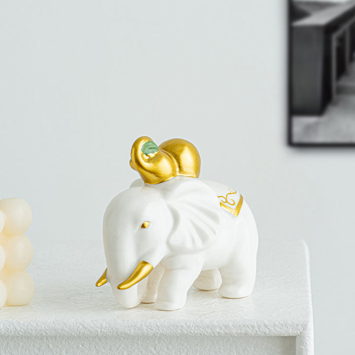 Elegant elephant figurine made of high-quality ceramic Kalsten