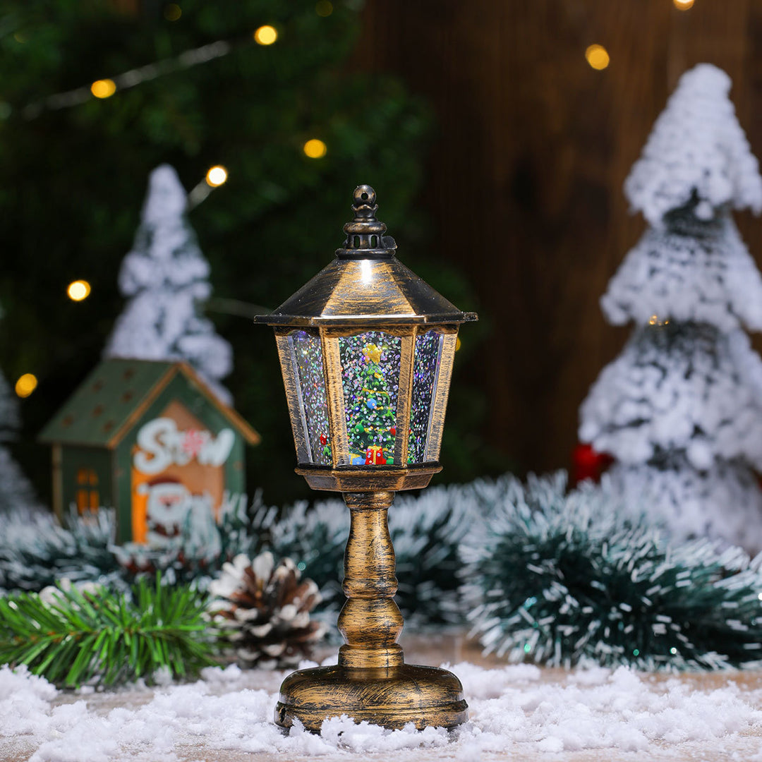 LED Decorative Lantern with Santa Figurine Kalsten
