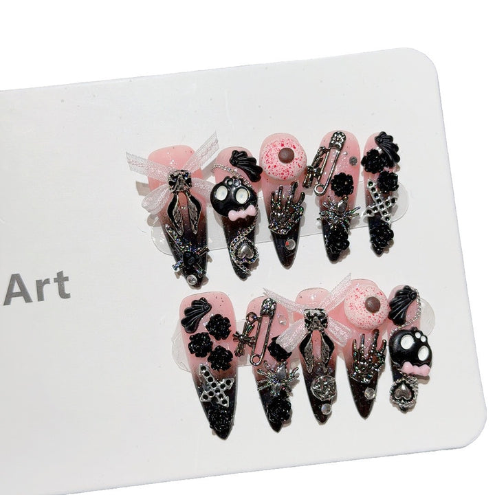 Gothic Themed Decorative Press-On Nail Art Set