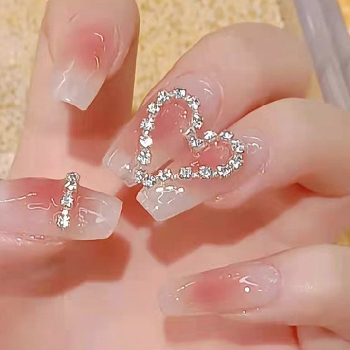 Artificial nails with romantic heart decorations Kalsten