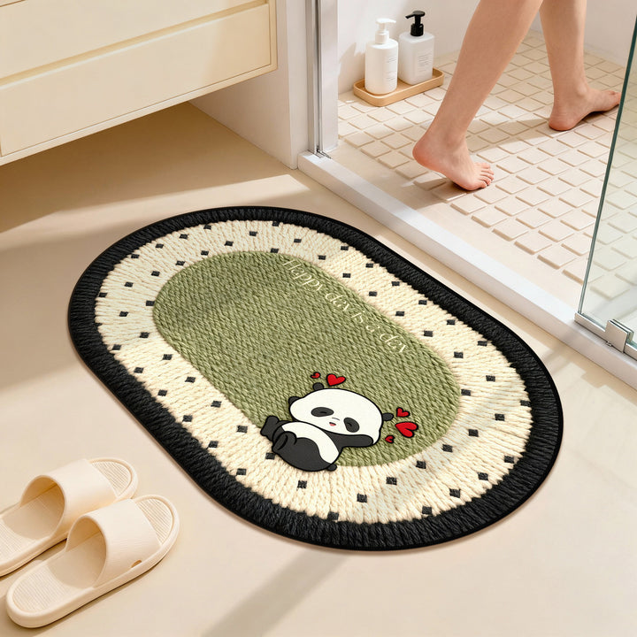 Cute Panda-Themed Plush Bath Mat