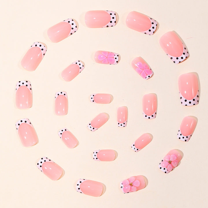 Floral Accent Gel Nail Extensions Kalsten