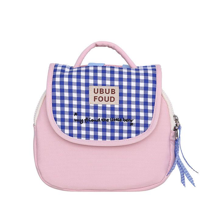 Cute Gingham Pattern Insulated Lunch Bag Kalsten