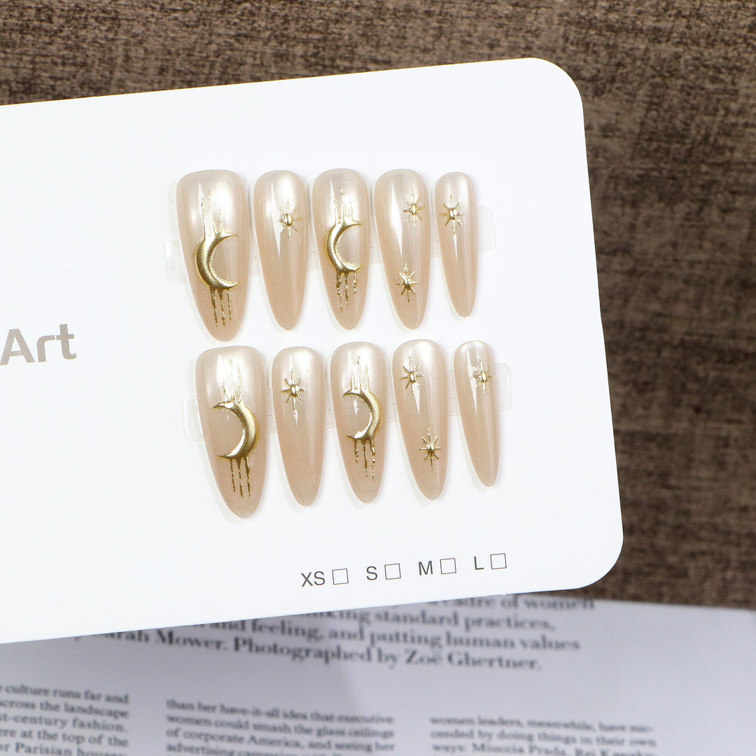 Celestial Themed Press-On Nail Art Set Kalsten