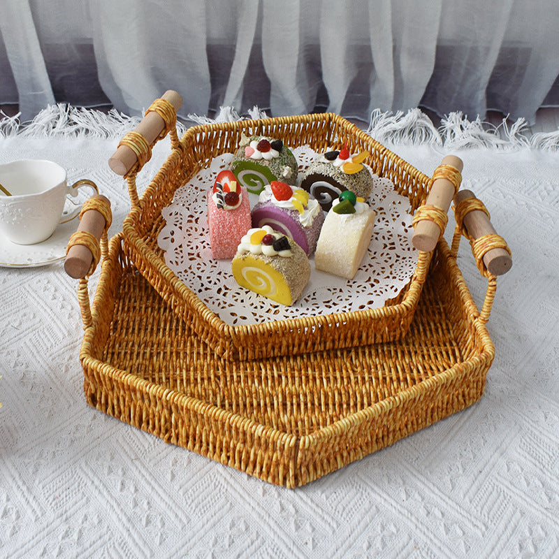 Rustic Handwoven Storage Tray Kalsten