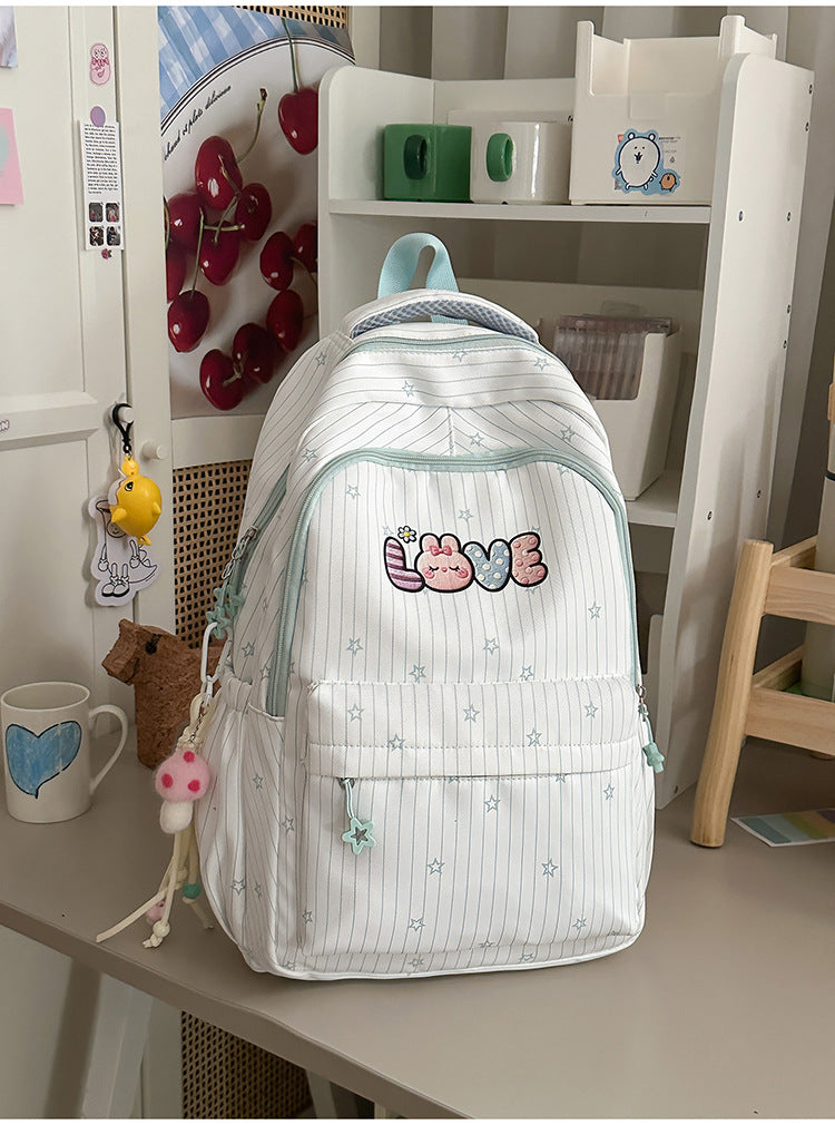 Whimsical Embroidered School Backpack Kalsten