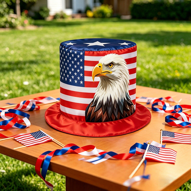 Unisex nan patriotic Fourth of July oversized novelty top hat with adjustable inner band Kalsten