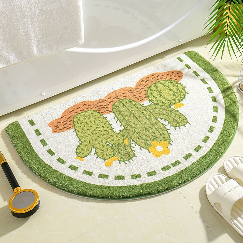Floral Print Bathroom Mat for Home