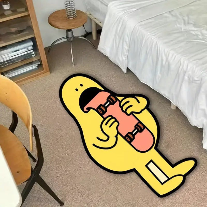 Alien Skateboard Themed Area Rug