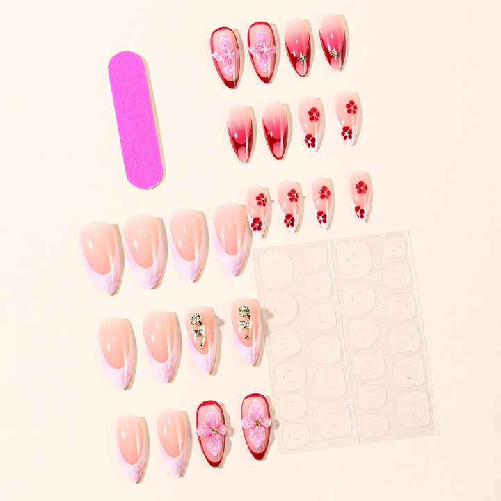 Elegant 3D Floral Acrylic Nail Art Extensions Kalsten