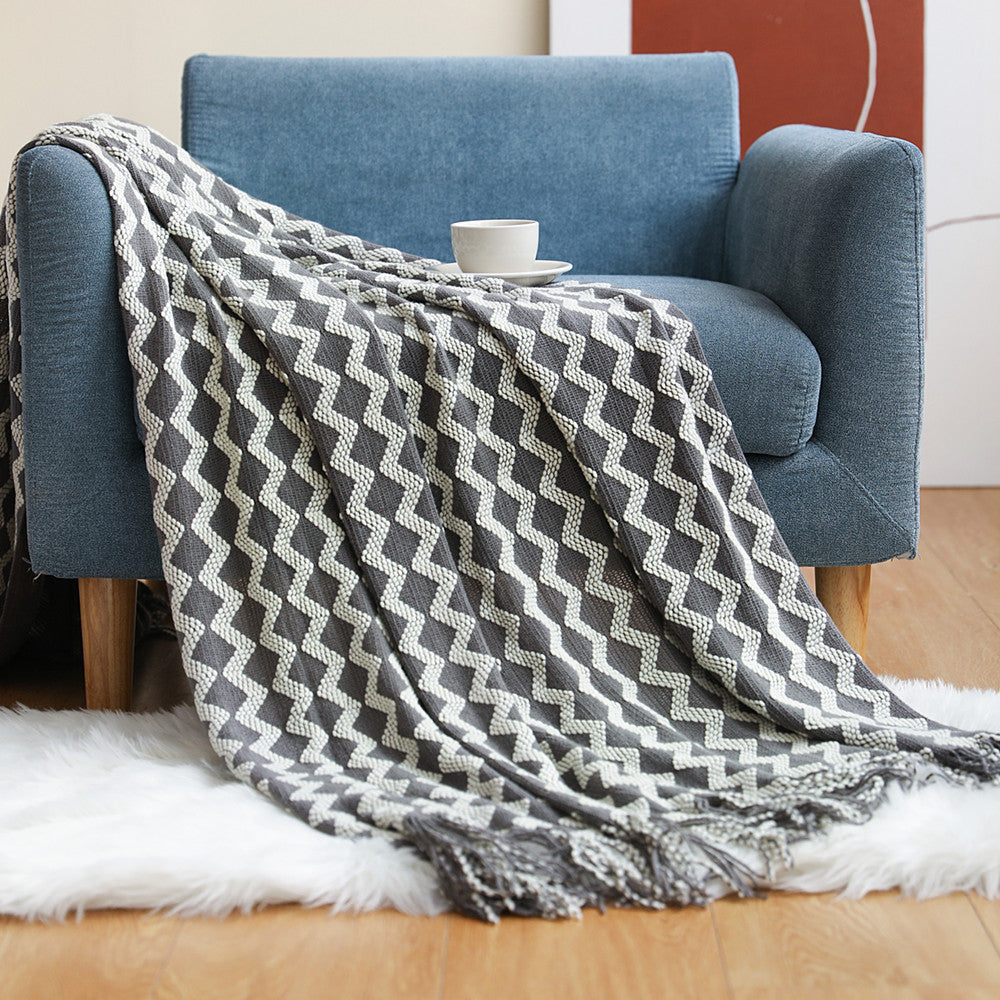 Cozy Textured Throw Blanket Kalsten