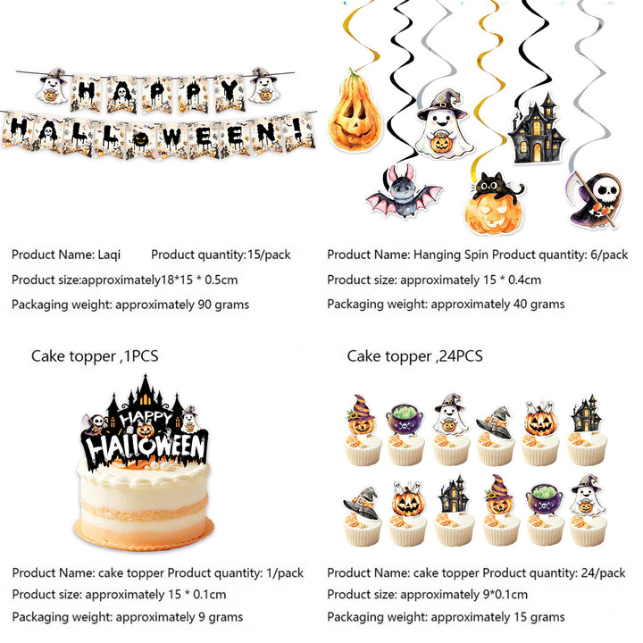 Paper Napkin Set with Halloween Motifs and Detailed Print for Party Decoration