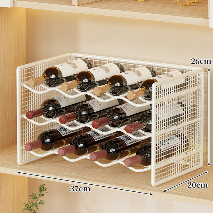 Compact Countertop Metal Wire Wine Bottle Organizer