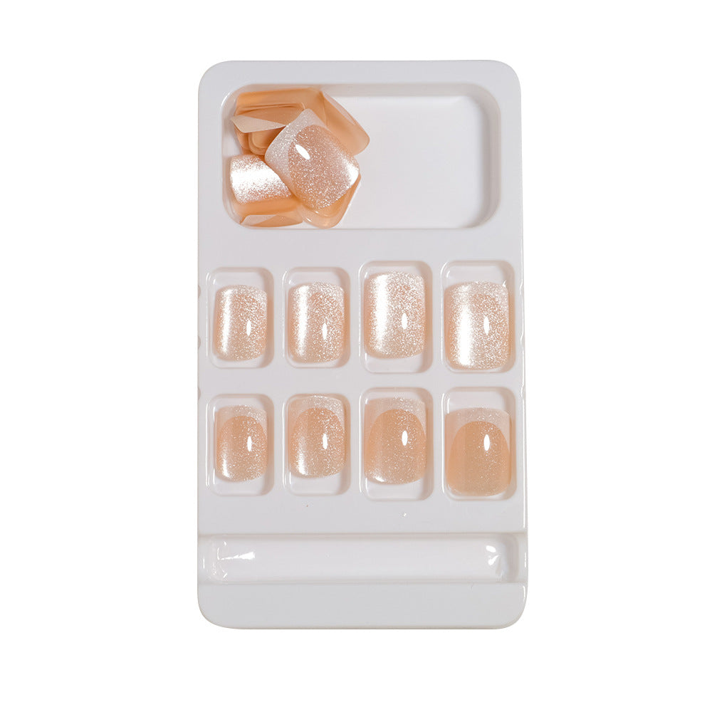Elegant Glitter French Tip Press-On Nails Kalsten