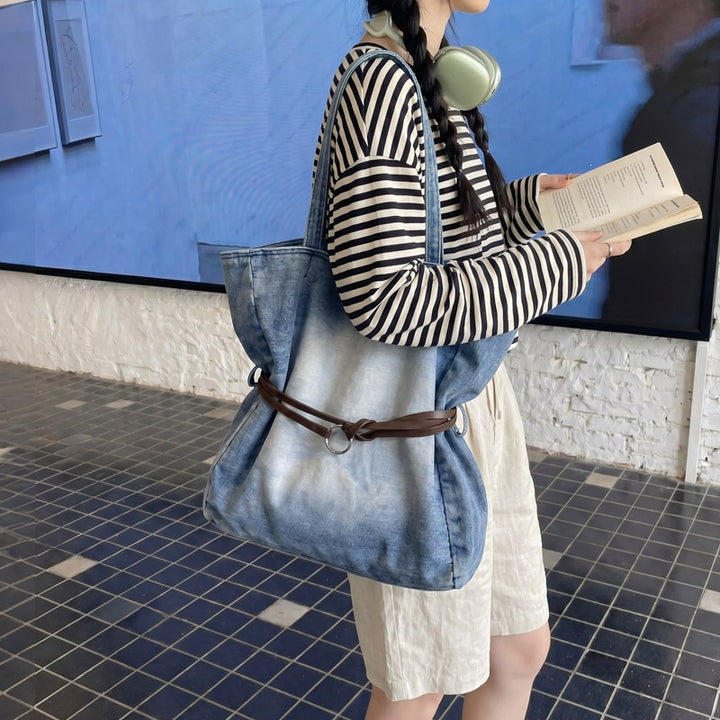 Spacious Denim Tote