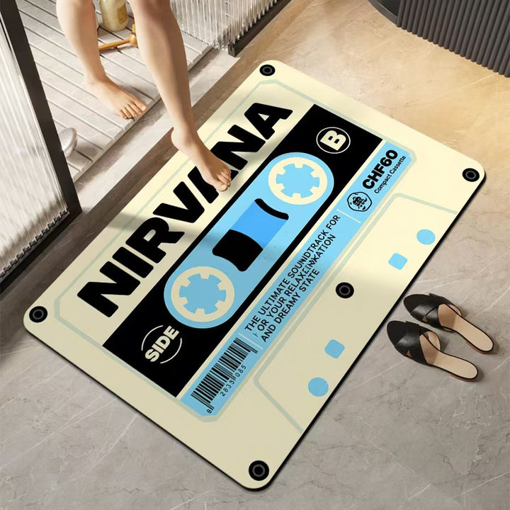 Retro Music-Themed Bath Mat