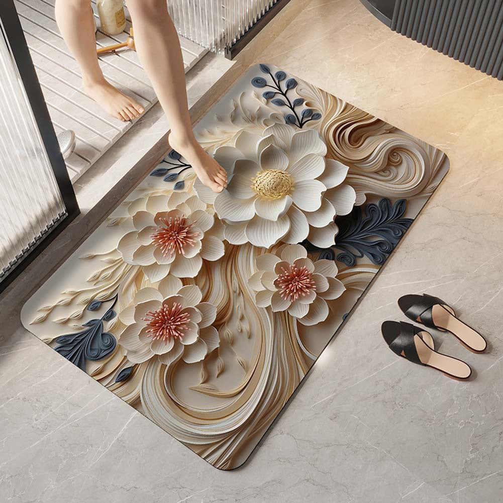 Elegant Floral Design Comfort Mat