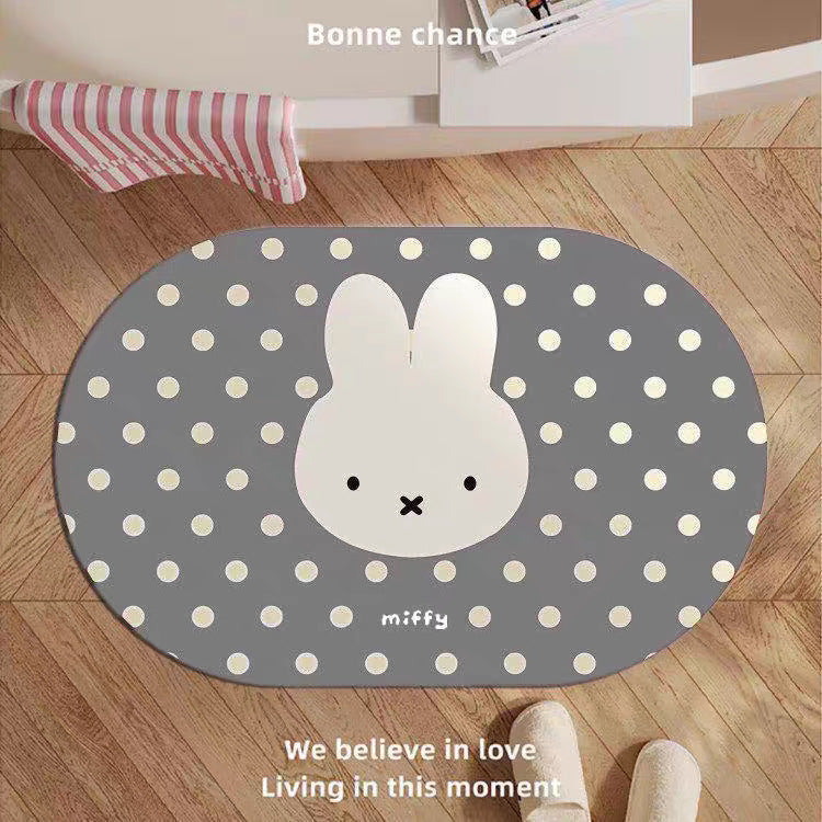 Cute Cartoon Rabbit Themed Area Rug