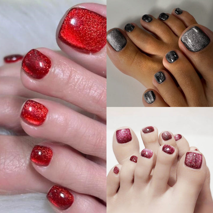Glittery Pedicure Press-On Nails Kalsten