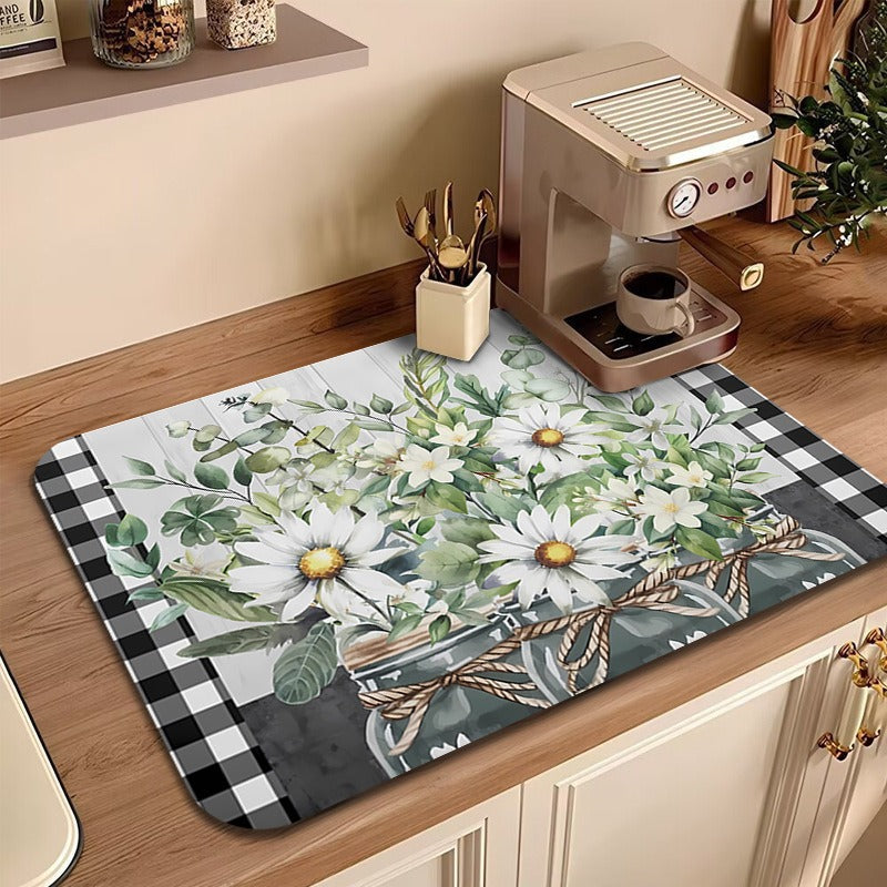Floral Printed Kitchen Mat Kalsten