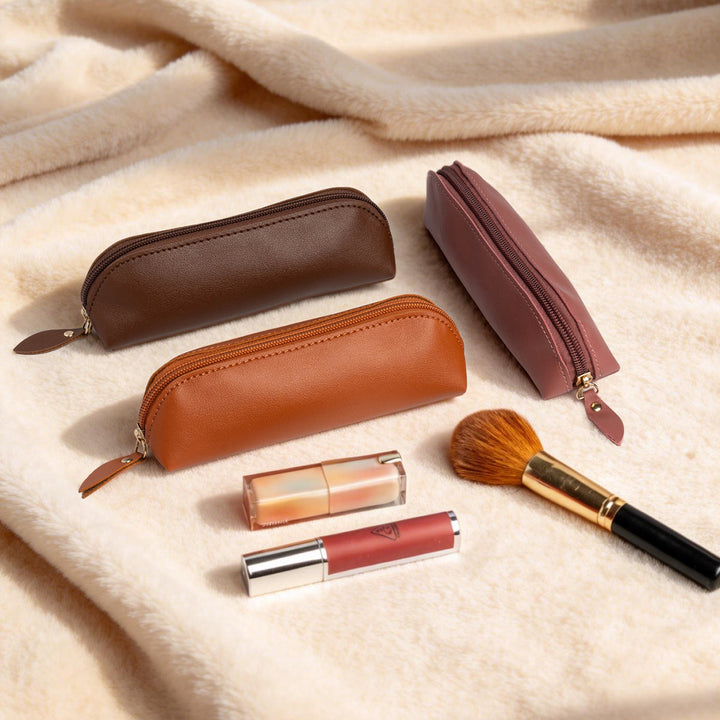 Premium Leather Zippered Pencil Case Kalsten
