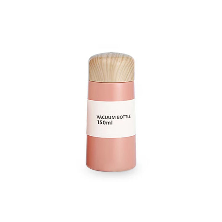 Women vacuum-insulated water bottle with innovative wooden lid Kalsten