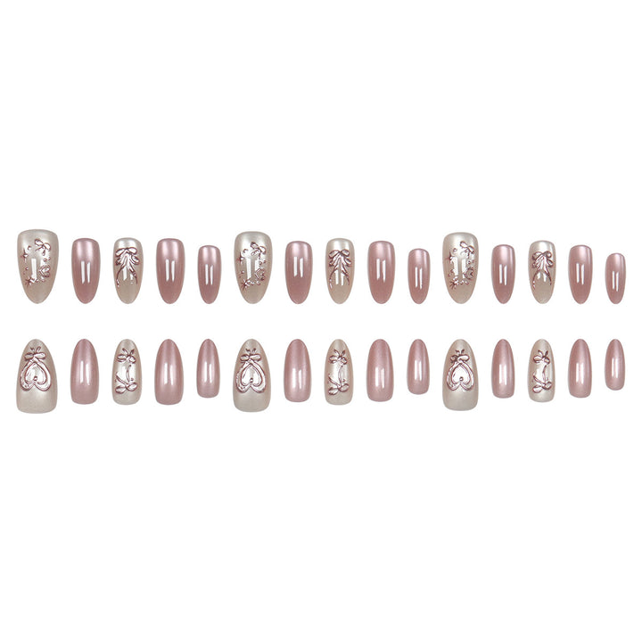 Elegant Stiletto Press-On Nails with Floral Design Kalsten
