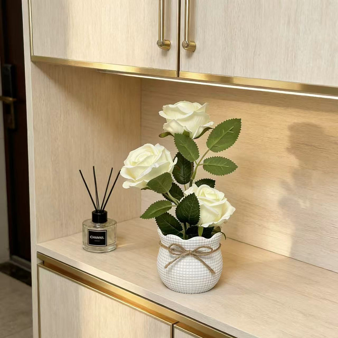 Elegant Faux Floral Rose Arrangement for Home Decor