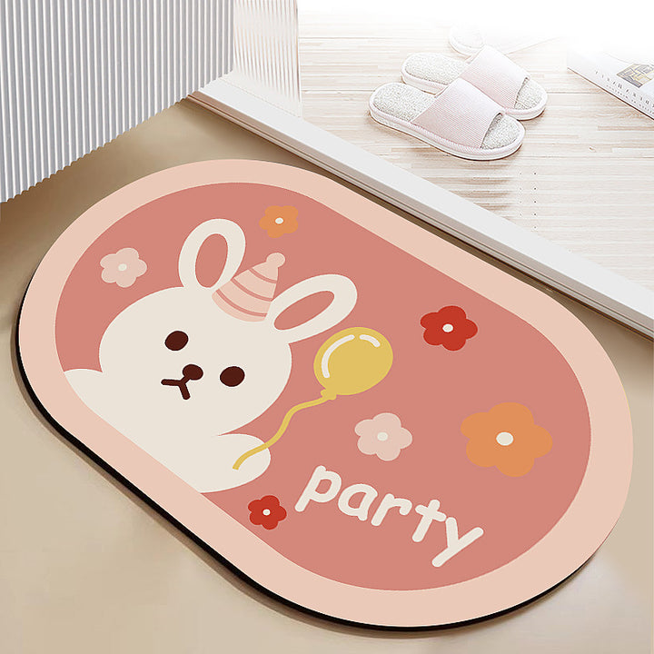 Cute Bunny-Themed Door Mat
