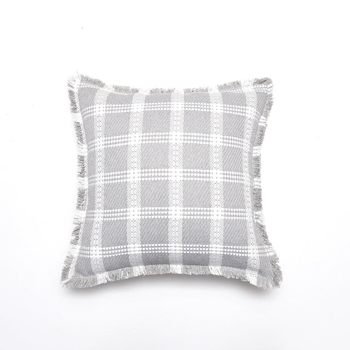Soft Textured Plaid Decorative Throw Pillow
