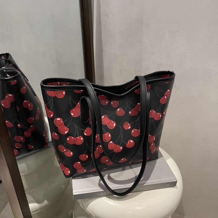 Playful Cherry Print Tote Bag