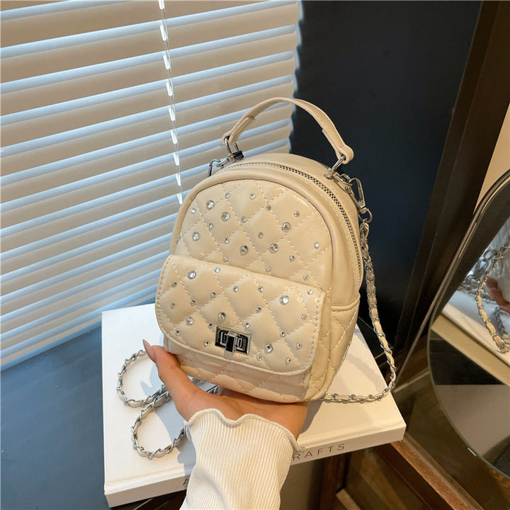 Quilted Mini Backpack with Rhinestone Accents Kalsten