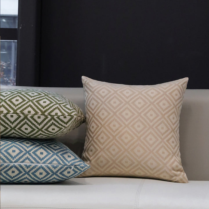Square decorative cushion cover with geometric diamond pattern Kalsten