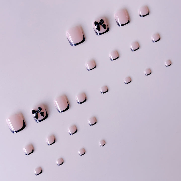 Artificial nail set with elegant bow accents Kalsten