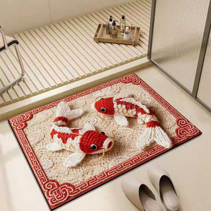 Embroidered Pumpkin-Themed Area Rug
