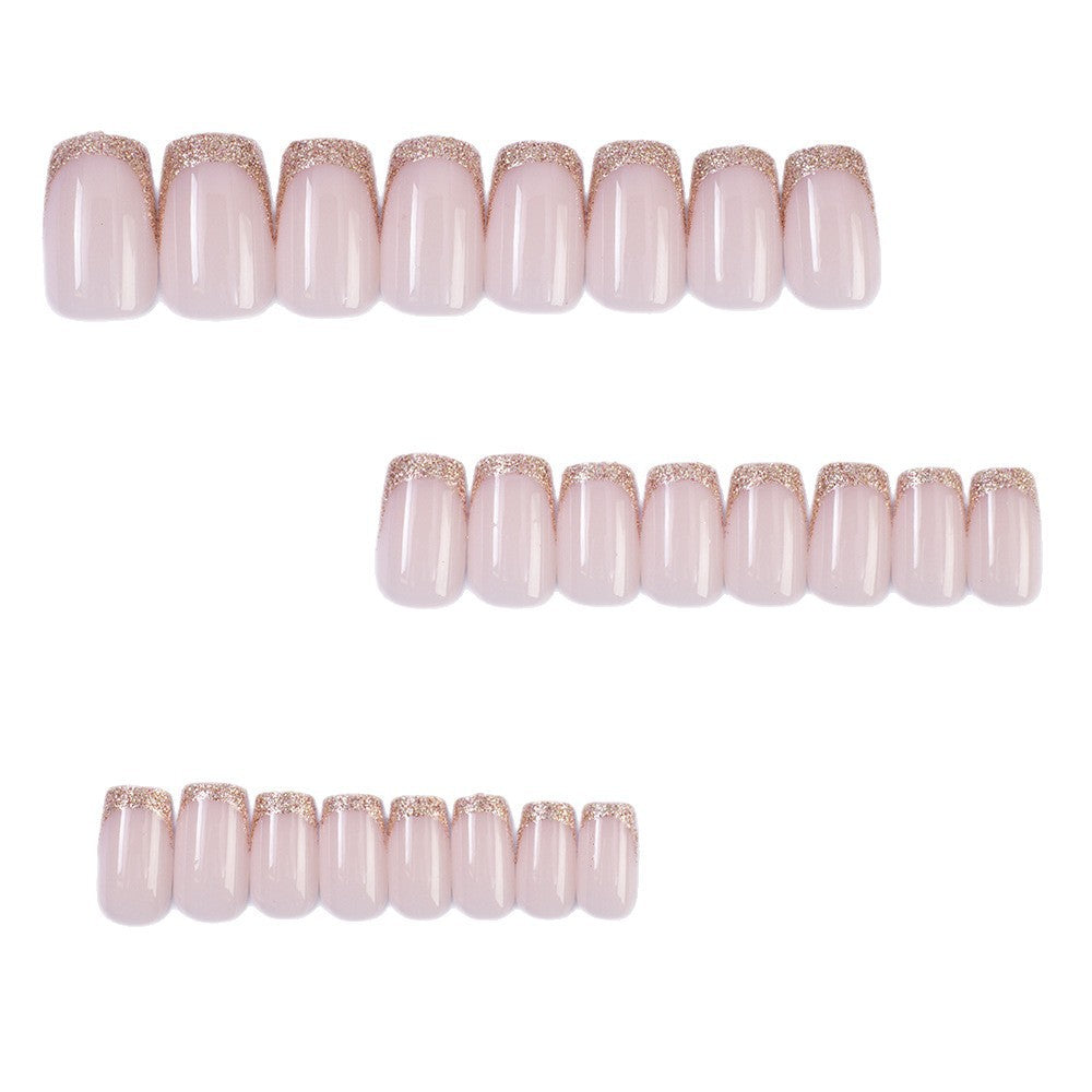 Glamorous artificial nails with glitter French tip Kalsten