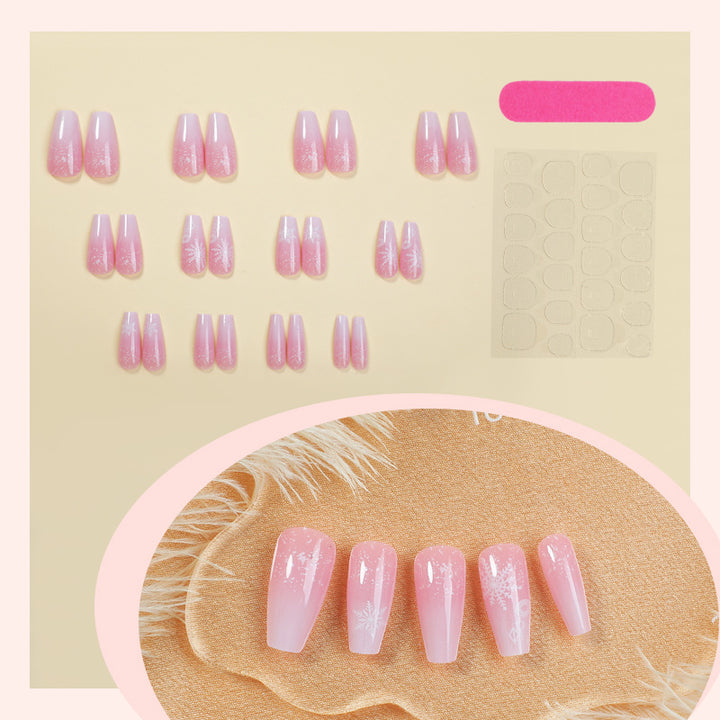 Decorative Press-On Nail Art Set with Unique Floral Patterns kalsten