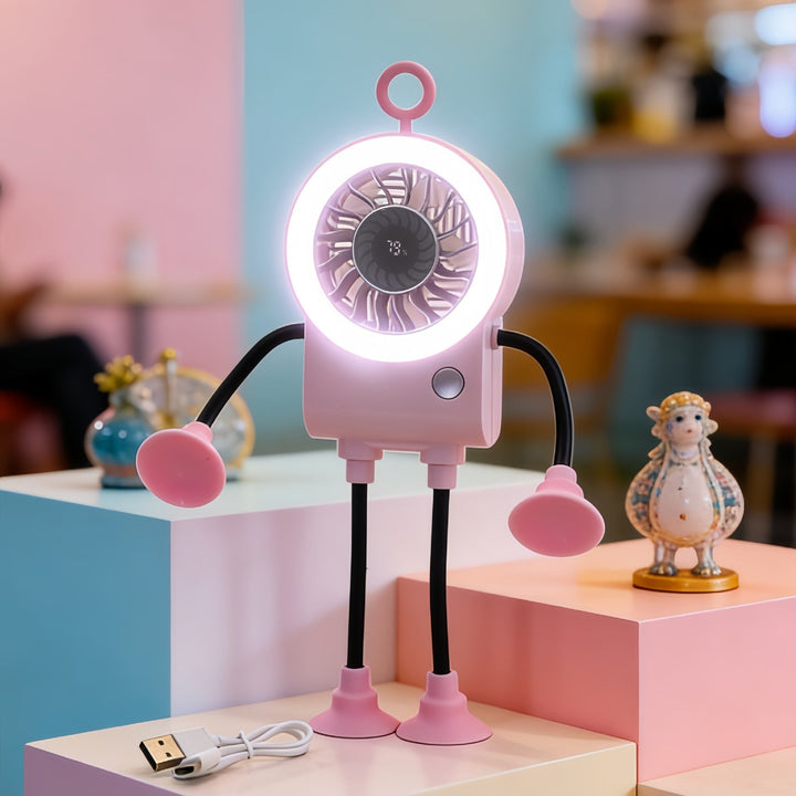 Women Multifunctional Table Fan with Integrated LED Lighting Kalsten