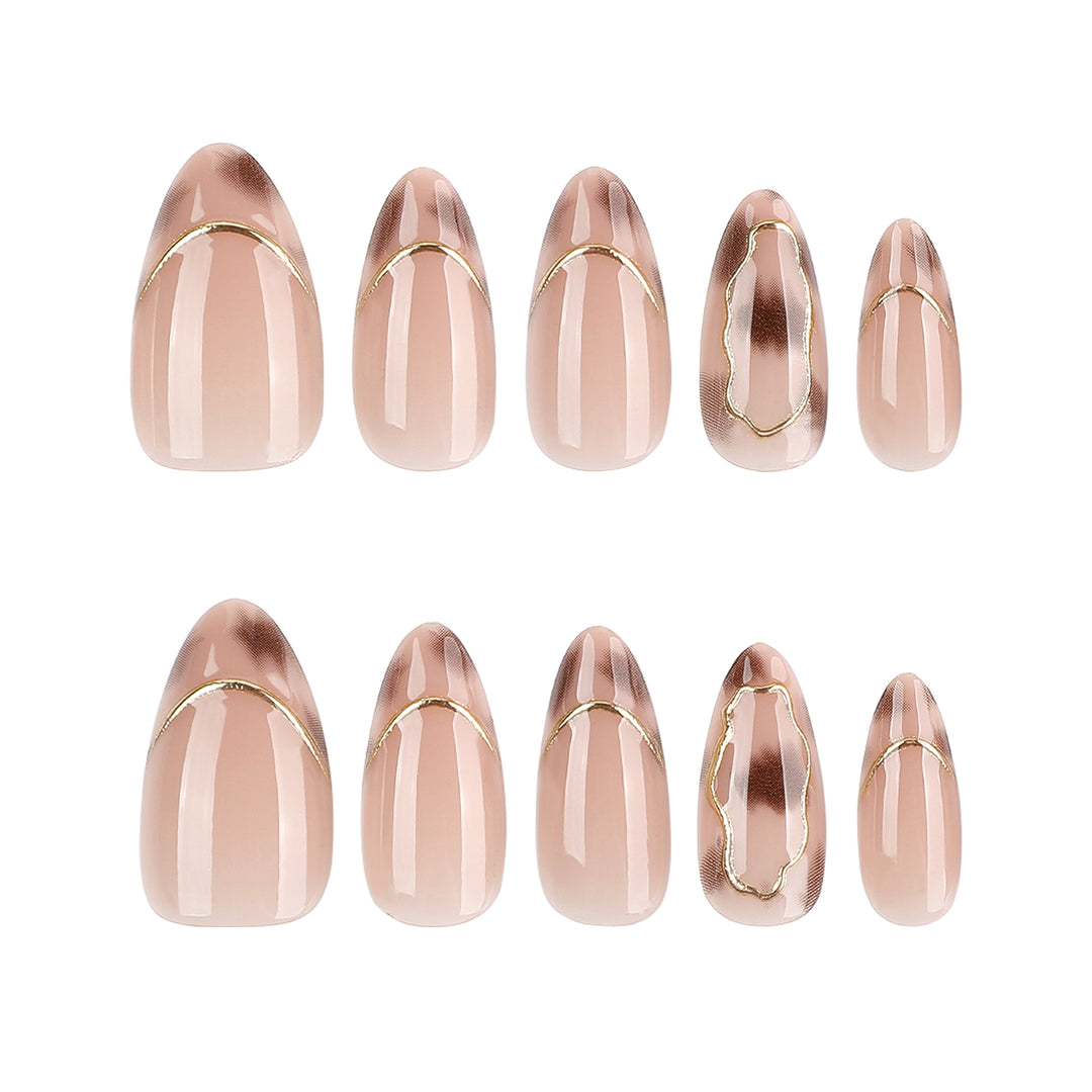 Artful artificial nails with gold accents Kalsten